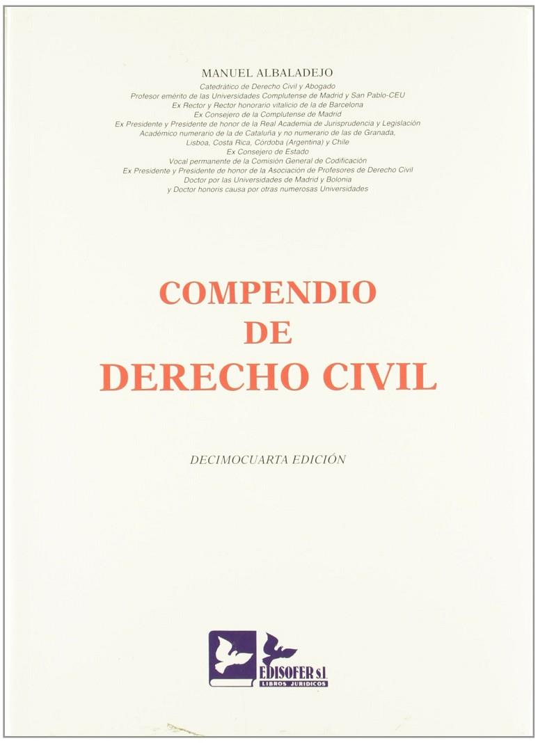 COMPENDIO DE Dº CIVIL. 14ª EDICIÓN | 9788496261938 | ALBALADEJO, MANUEL