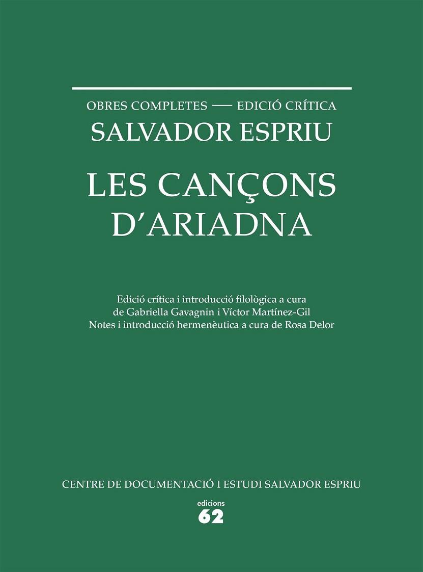 LES CANÇONS D'ARIADNA | 9788429773330 | SALVADOR ESPRIU