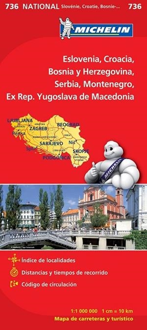 MAPA NATIONAL ESLOVENIA, CROACIA, BOSNIA Y HERZEGOVINA, SERBIA, MONTENEGRO, EX R | 9782067171978 | VARIOS AUTORES