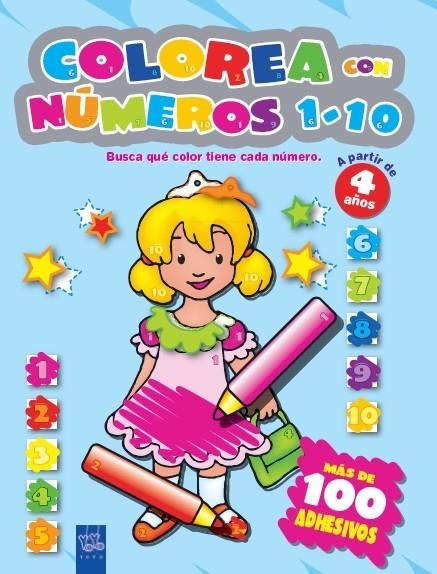 COLOREA CON NÚMEROS AZUL 1-10 (4 AÑOS) | 9788408069973